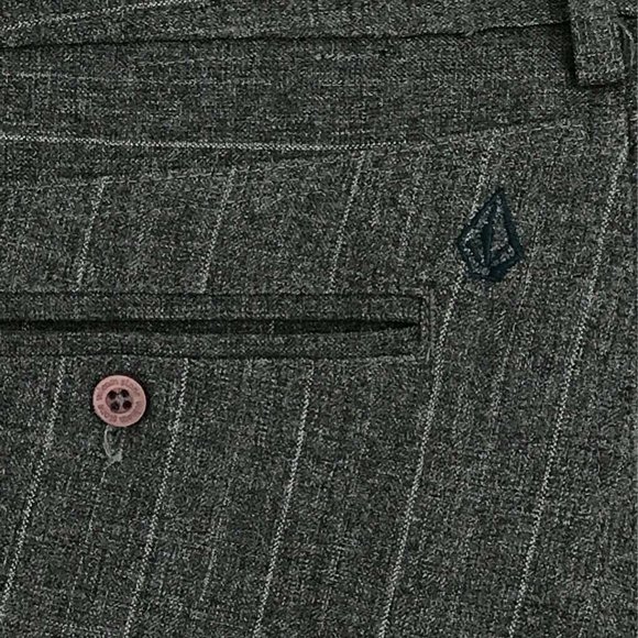 Volcom Dress Career Pants Gray Pinstripe Stretch 3 - Picture 6 of 9